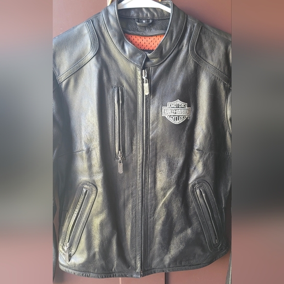 Vintage Womens SM Harley Davidson‎ leather jacket with Embroidery Biker Jacket - Picture 2 of 16